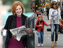 Photos of Sarah Jessica Parker, Cynthia Nixon, and James Wilkie Broderick Around the NYC Set Sex and the City 2