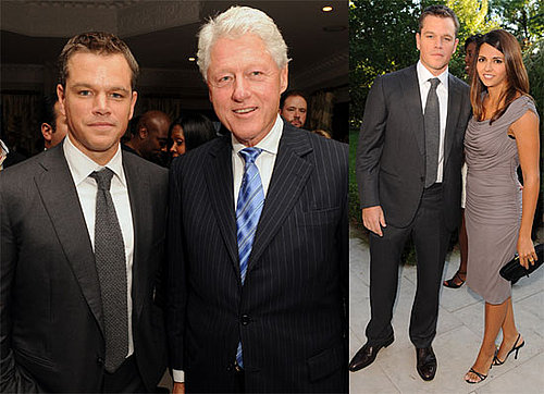 Photos of Matt Damon, Bill Clinton, Mary J Blige, Luciana Damon, And Elvis Costello at a ONEXONE Dinner in Toronto 2009-09-14 14:36:28