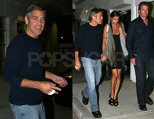 Photos of George Clooney, Elisabetta Canalis, and Rande Gerber After Dinner in LA