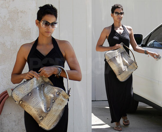 Photos of Halle Holding Purse