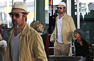 Photos of Brad Pitt And Maddox Jolie-Pitt Together at JFK