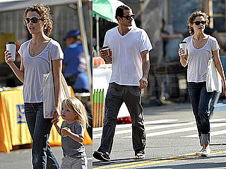 Photos of Keri Russell, Shane Deary, River Deary in Brooklyn