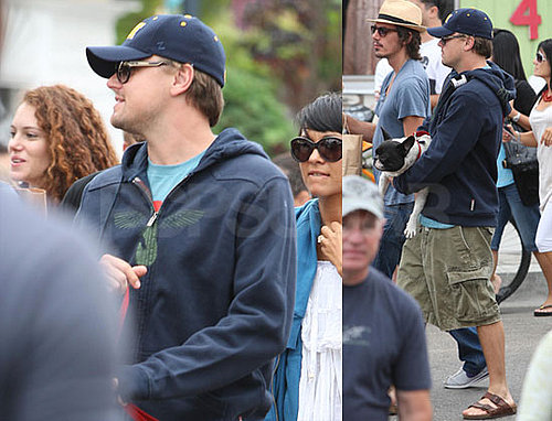 Photos of Leonardo DiCaprio With Lukas Haas And a Dog at The Abbot Kinney Street Fair in LA