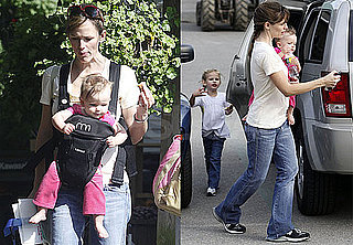 Photos of Jennifer Garner, Violet Affleck, Chris Affleck, And Seraphina Affleck in a Boston Park