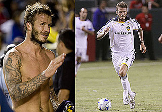 Photos of Shirtless and Scruffy David Beckham Playing Soccer in LA