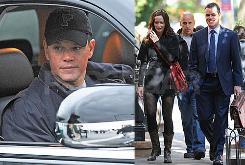 Photos of Matt Damon and Emily Blunt Filming in NYC, Video of Matt Damon on Entourage