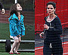 Photos of Katie and Suri Running Track