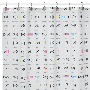 Emoticon Print Shower Curtain From Bed, Bath, and Beyond For $15