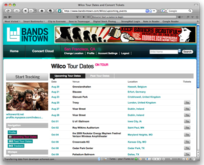 Bands in Town Finds When Music Acts Are Touring Locally