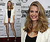 Model Julia Stegner Attends Berlin Fashion Week in Ivory Blazer, Cropped Pants, and Stella McCartney Mesh Shoes