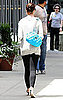 Anne Hathaway on the Streets of New York With Turquoise Chanel Bag