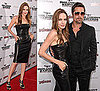Angelina Jolie Attends Inglourious Basterds Premiere in LA in Black Leather Dress