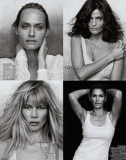 90s Supermodels Without Makeup in 2009 September Bazaar Shot by Peter Lindbergh