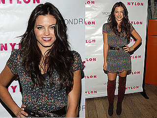 Jenna Dewan Attends Nylon Party in Floral Dress and Over-the-Knee Boots