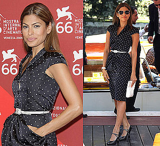 Photo of Eva Mendes Wearing Polka-Dot Dress at Venice International Film Festival