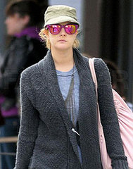 Drew Barrymore Wears Mirrored Pink Sunglasses Walking Around NYC