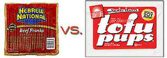 Hot Dog vs. Tofu Pup Hot Dog vs. Tofu Pup