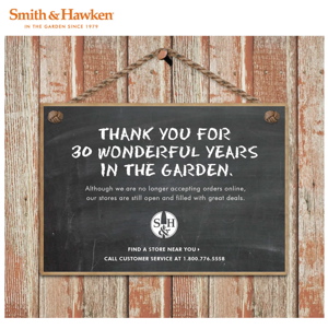 Smith and Hawken Closing Its Doors