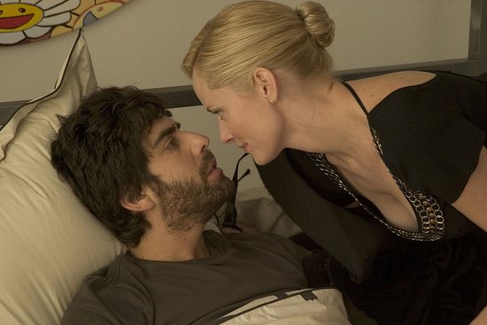 Adam Goldberg and Marley Shelton look pretty serious, but the artwork above their bed has a more playful tone.
Adam Goldberg and Marley Shelton look pretty serious, but the artwork above their bed has a more playful tone.