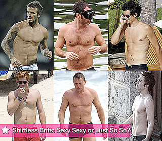 Extensive Photo Gallery of Shirtless British Men Including Robert Pattinson, David Beckham, Orlando Bloom, Prince Harry