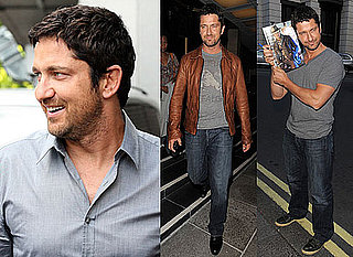 Photos of Gerard Butler in London Confirming He Doesn't Have a Girlfriend, Denying Jennifer Aniston Rumour, Promoting Ugly Truth