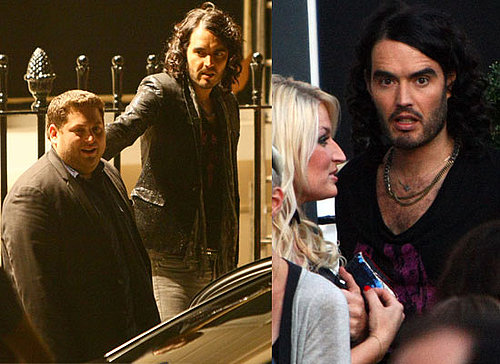Photos Of Russell Brand On Set Of Get Him To The Greek, Video Of Him Showing Off Sex Moves With Male Friend