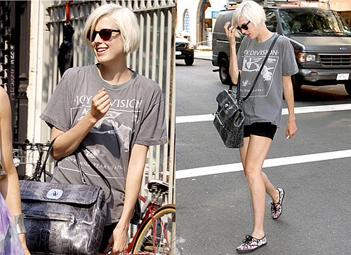 Photos of Agyness Deyn in New York, Copy Her Style, Band T-shirt