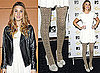 Photos of Whitney Port in London in Gold Tights and White Dress