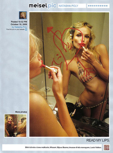 Full Look: Steven Meisel Spoofs Twitter for Vogue Italia December 2009 with "Meiselpic" Full Look: Steven Meisel Spoofs Twitter for Vogue Italia December 2009 with "Meiselpic"