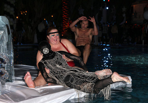 Daphne Guinness Trades in Skunk-Striped Hair for All Black, Swims in Pool Clothed for Art Basel Performance Piece Daphne Guinness Trades in Skunk-Striped Hair for All Black, Swims in Pool Clothed for Art Basel Performance Piece
