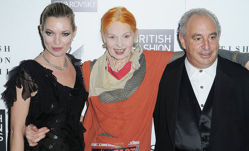 Kate Moss, Vivienne Westwood, Sir Philip Green
Kate Moss, Vivienne Westwood, Sir Philip Green