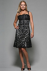 Betsey Johnson Black Lace Ribbon Dress