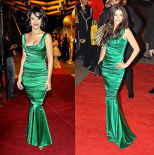 Who Wore It Better? Dolce & Gabbana Emerald Green Satin Gown