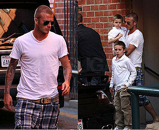 Becks Is Still Manning the Fort While Posh Is on Tour