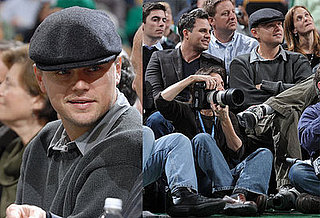 Leonardo DiCaprio and Mark Ruffalo at the Boston Celtics Game