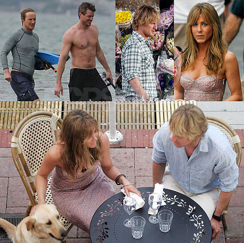 Images of Jennifer Aniston, Erica Dane and Owen Wilson in Miami filming Marley and Me