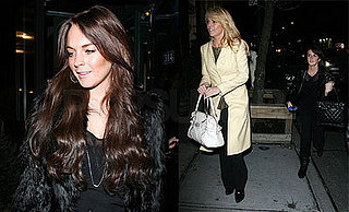 Lindsay Lohan, Dina Lohan, and Ali Lohan at the Spotted Pig in NYC
