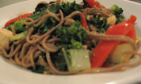 Soba, Tofu Stir Fry with Peanut Sauce Soba, Tofu Stir Fry with Peanut Sauce