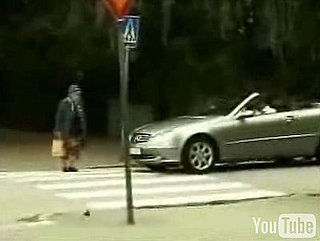 Old Lady Vs. Jerk in Mercedes