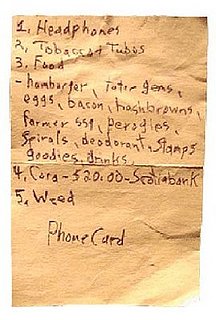 Stoner's Shopping List