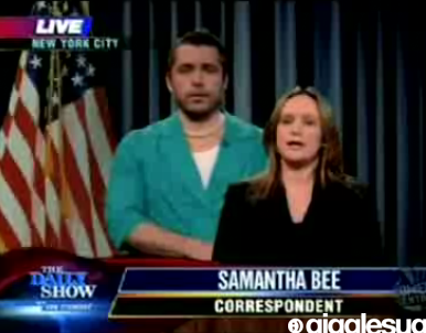 Jon Stewart and Samantha Bee Eliot Spitzer Skit
