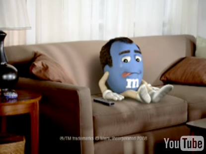 M&M Licks Itself in Television Commercial