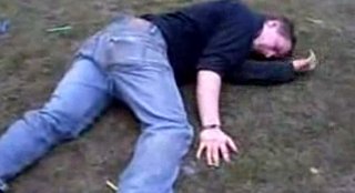 Drunk Dude Floored but Still Rocking