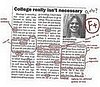 Newspaper Editorial Argues That "College Really Isn't Necessary" For Women