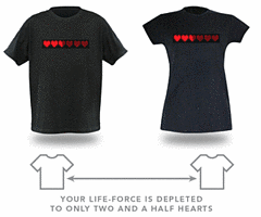 8-Bit Dynamic Life T-Shirt's Hearts Light Up When Lovers Are Near