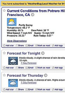 Geek Tip: Get Weather Updates on Your RSS Reader
