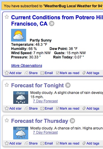 Geek Tip: Get Weather Updates on Your RSS Reader