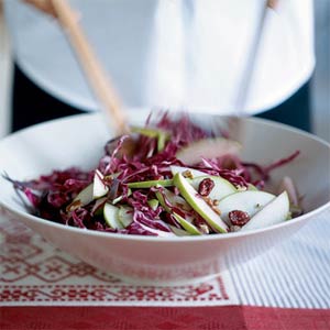 Colorful Side: Red Cabbage, Cranberry, and Apple Slaw