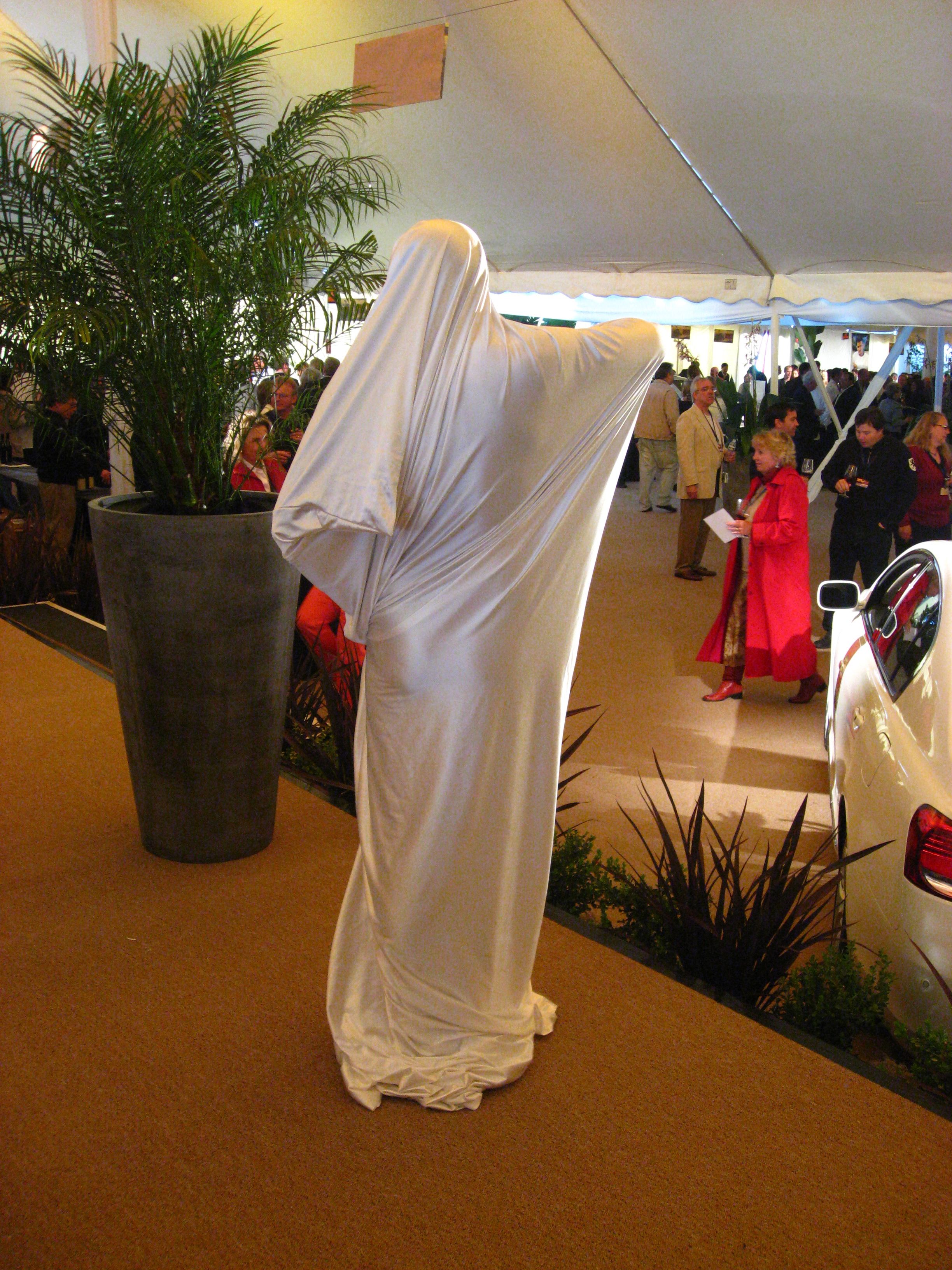Yes, they had people in white stretchy material, moving slowly. Yes, they had people in white stretchy material, moving slowly.
