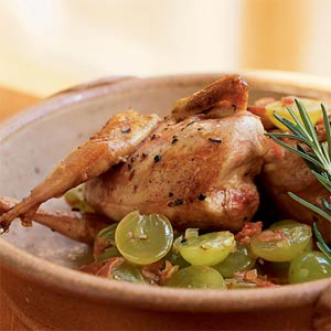Sunday Dinner: Quail with Grapes and Grappa Sunday Dinner: Quail with Grapes and Grappa